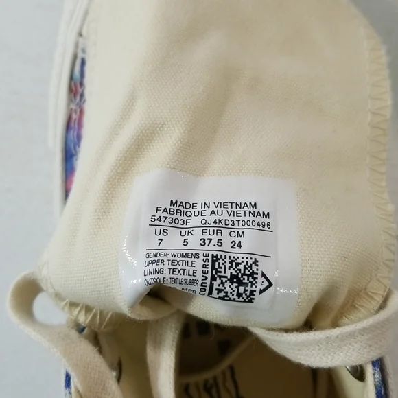 Converse Chuck Taylor All Star Floral Blue Purple Hi Top Sneakers 7 - Picture 13 of 13